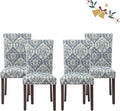 Parsons Dining Chairs Set of 4, Upholstered Nailhead Dining Room Kitchen Side by COLAMYINC