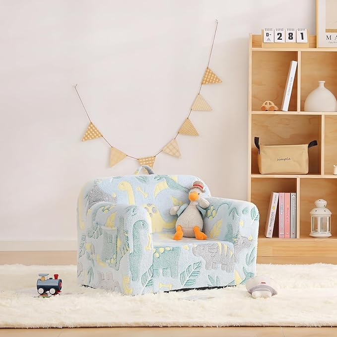 Toddler Chair Plush Kids Couch, Comfy Glow in The Dark Armchair - Image 2