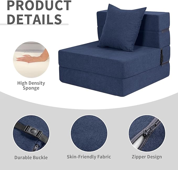 Folding Sofa Bed, High-Density Memory Foam Sofa - Image 4