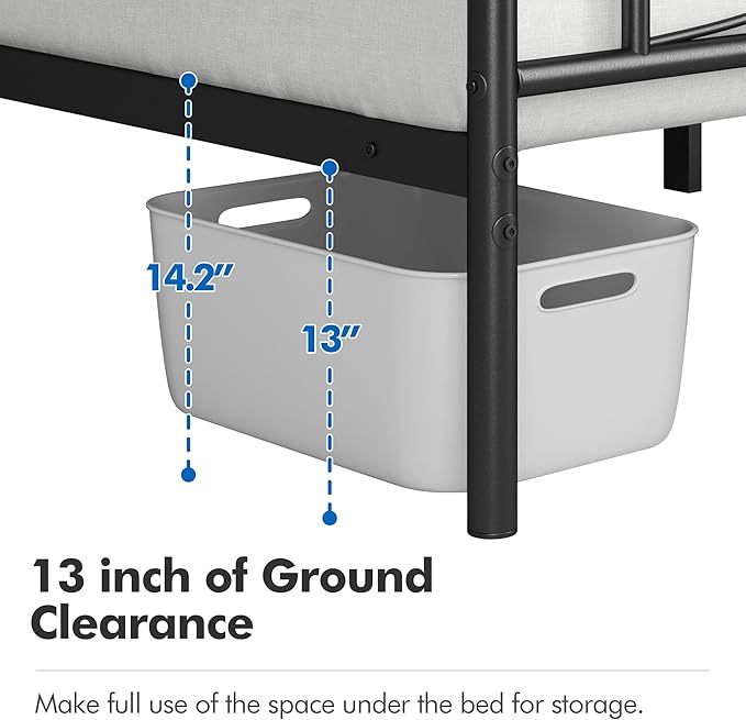 Yaheetech Twin Size Bed Frame Metal Platform Bed - Image 6