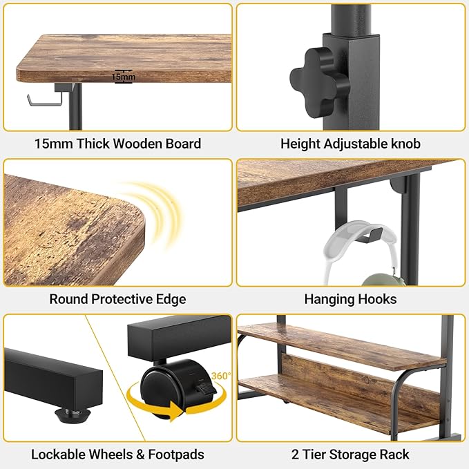 39" Height Adjustable Standing Desk - Image 5