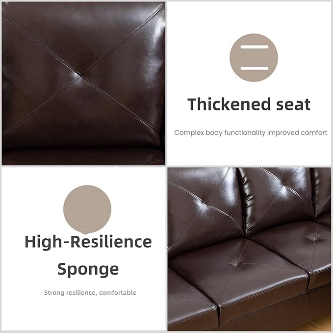 Leather Sectional Couch, Modern L Shaped Couches - Image 5
