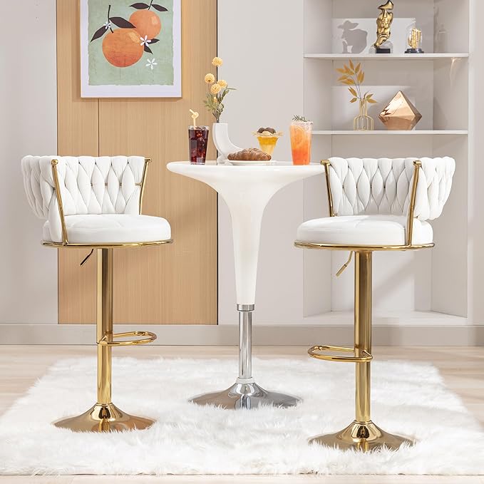 VECELO Bar Stools Set of 2, Adjustable Barstools Counter Height Stools - Image 2