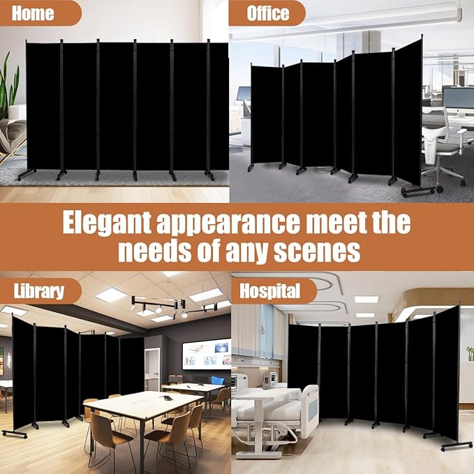 Room Divider Portable 132'' Partition Room Dividers and Folding Privacy Screens - Image 6