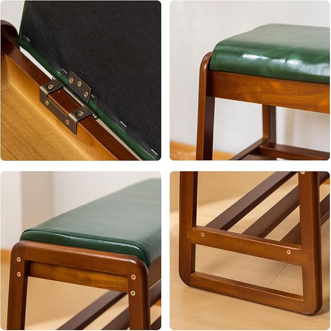 Shoe Rack Bench, Solid Wood Entryway Bench - Image 5