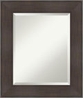 Amanti Art Brown Wall Mirror 26x22 William Rustic Woodgrain Rectangle Bathroom by AmantiArt