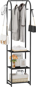 Garment Rack, Coat Rack With 3 Shelves and 4 Hooks, Hanging Rod by Unknown
