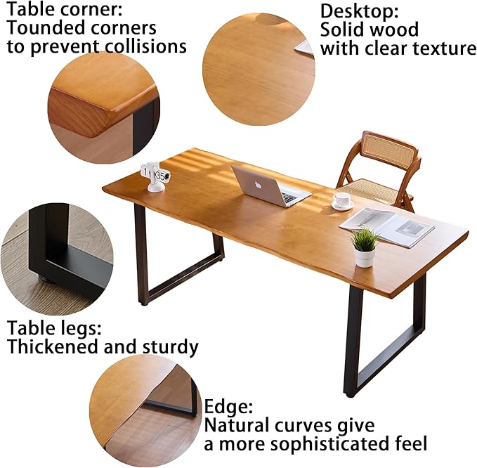 Solid Wood Administrative Computer Desk - Image 4