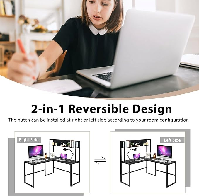 Tangkula Reversible L-Shaped Desk - Image 6