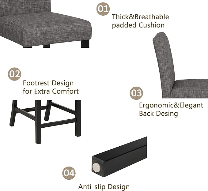 KEIKI 5-Piece Counter Height Dining Table Set - Image 7
