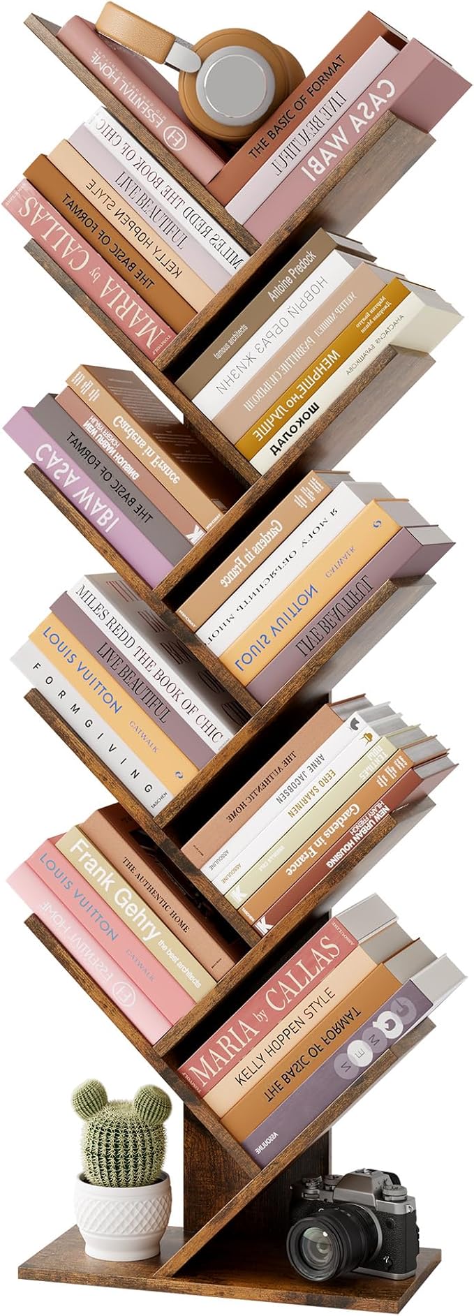 Hoctieon 10 Tier Tree Bookshelf, 10 Shelf Bookcase, Free Standing Tree Bookcase by Hoctieon