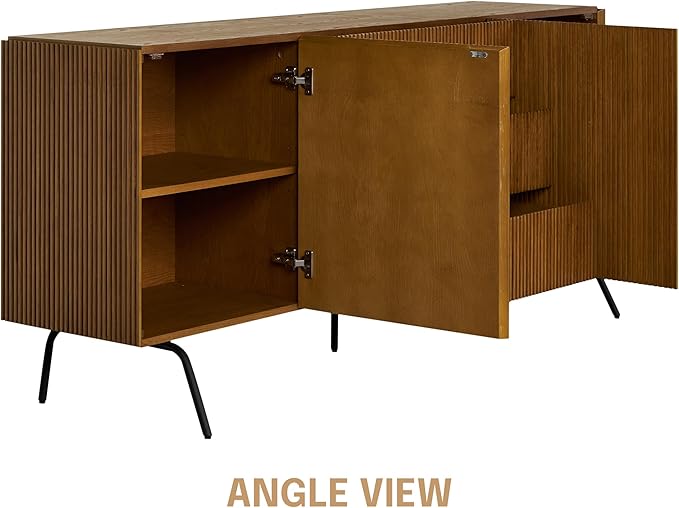 NTC Veil Sideboard with 2 Doors and 3 Drawers, Buffet Cabinet with Vertical - Image 6