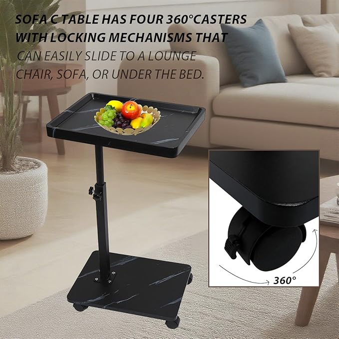 Simcat C Table End Table Adjustable Height, C Shaped Side Table - Image 5