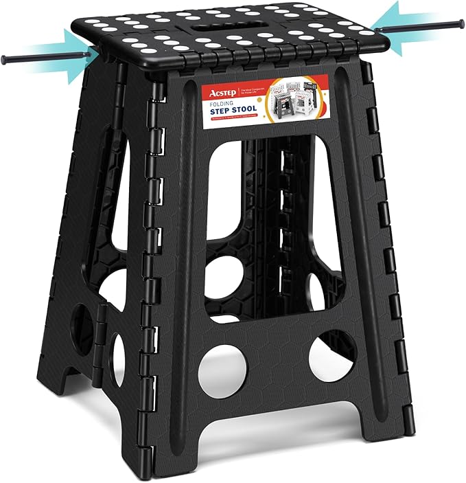 ACSTEP Folding Step Stool 17.5 Inch Heavy Duty Step Stool Foldable by ACSTEP