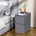 VICITON Modern Narrow Faux Leather Nightstand, Solid Wood Drawer, Storage by Unknown