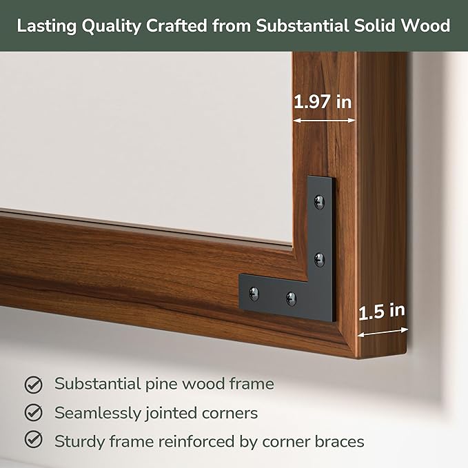 TokeShimi 72 x 36 Inch Wood Framed Bathroom Mirror - Image 2
