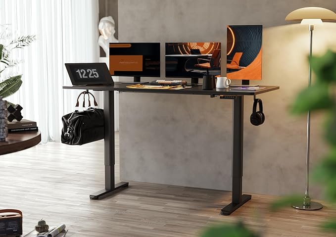 Claiks Electric Standing Desk, Adjustable Height Stand up Desk, 55x24 Inches - Image 2