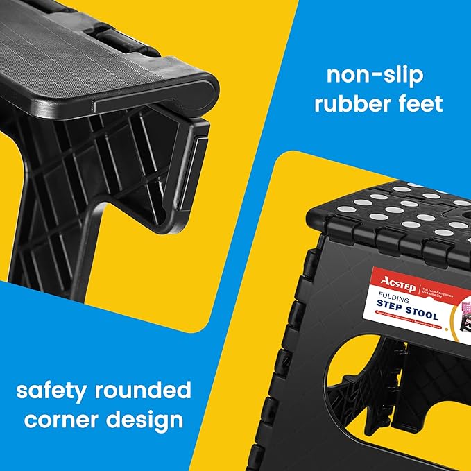 ACSTEP Folding Step Stool for Adults-11 Height Lightweight Plastic Stepping - Image 5