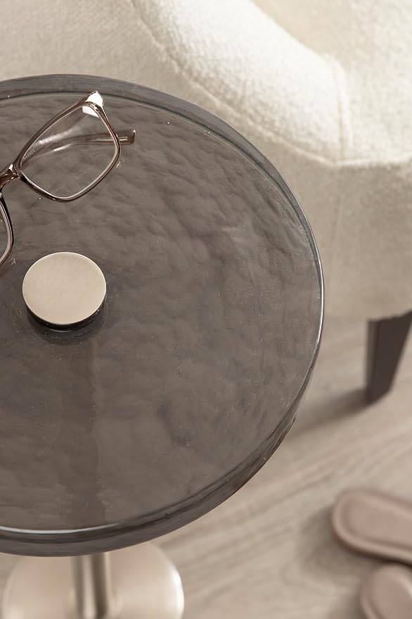 Kate and Laurel Xyler Modern Round Metal and Glass Drink Table, Decorative - Image 5