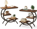 Tribesigns C-Shaped End Table Set of 2, Industrial 3-Tier Small Side Table by Tribesigns