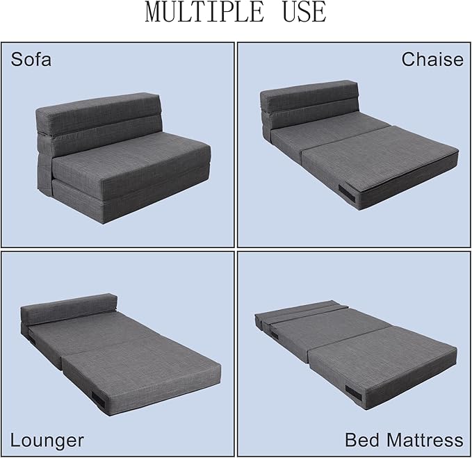 ANONER Fold Sofa Bed Couch Memory Foam - Image 4