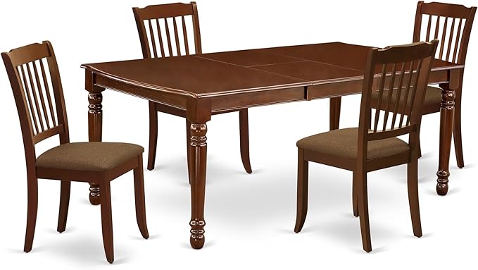 East West Furniture DODA5-MAH-C 5 Piece Dinette Set Includes a Rectangle Dining by EastWestFurniture
