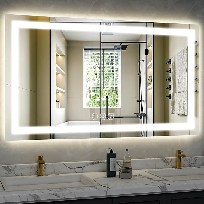 40"x 60"LED Bathroom Mirror, Backlit + Front Lit, LED Bathroom Mirror - Image 2