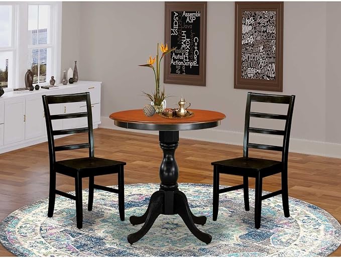 East West Furniture ESVA3-BCH-C 3 Piece Kitchen Table Set - Image 5