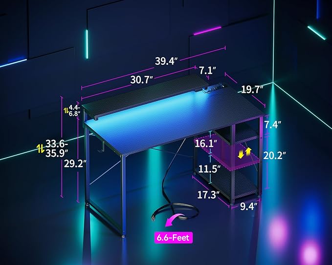 MOTPK 40 Inch Small Gaming Desk - Image 3