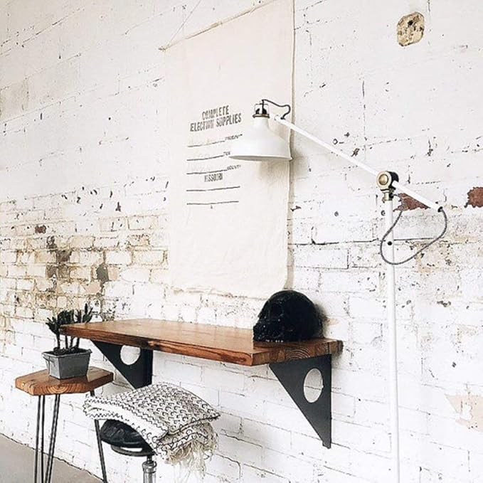 Industrial Rustic Wall-Mounted Table, Dining Table Desk, Pine Wood Wall-Mounted - Image 3