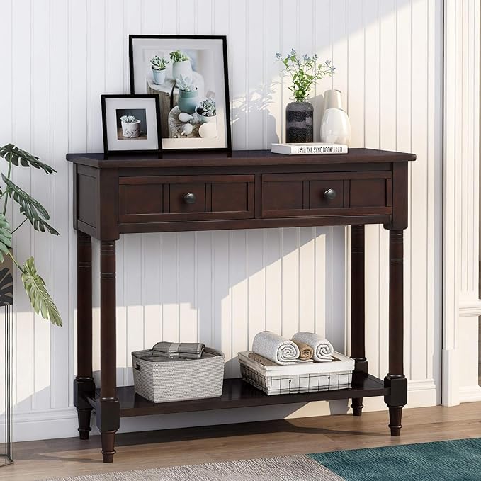 Merax Modern Wood Narrow Console Table - Image 3