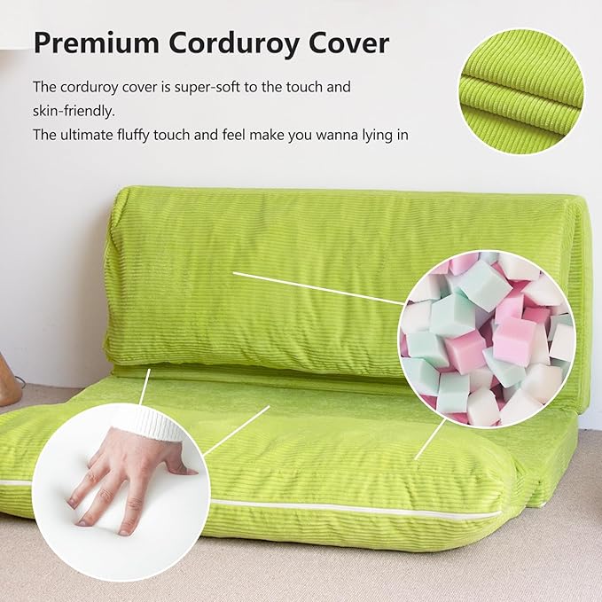 N&V L92×W58 Inch Large Folding Matress Sofa Bean Bag, Foam Filling Folding - Image 6