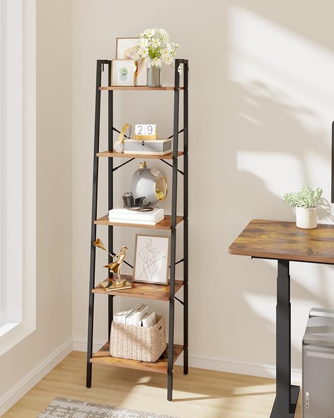 Ladder Shelf, Bookshelf Bookcase, Freestanding Corner Storage Shelve - Image 4