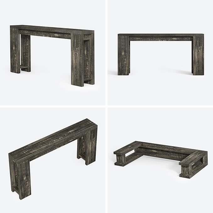 LITTLE TREE 70.9-Inch Long Console Table, Narrow Sofa Table Behind The Couch - Image 10