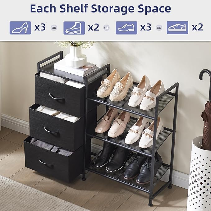 Somdot Shoe Rack, 3 Tier Shoe Organizer - Image 6