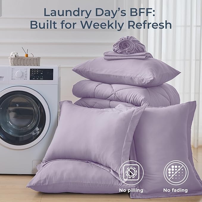 HEVUMYI King Purple Comforter Set - Image 7
