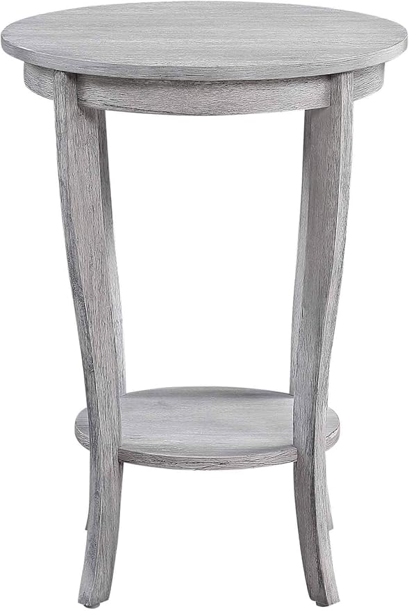 Convenience Concepts American Heritage Round End Table, Light Gray Wirebrush - Image 5