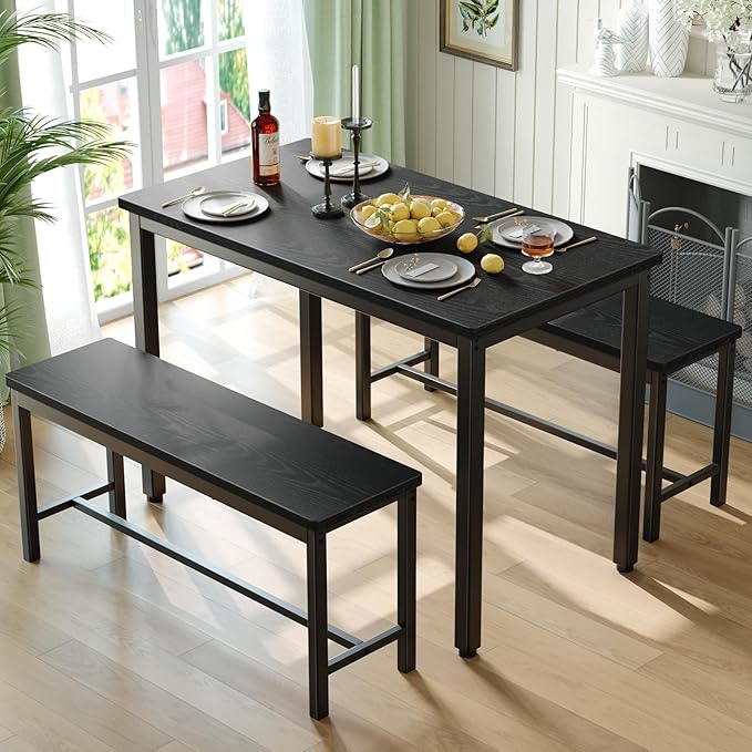 Tatub Dining Table Set for 4, 3-Piece Kitchen Table by Tatub