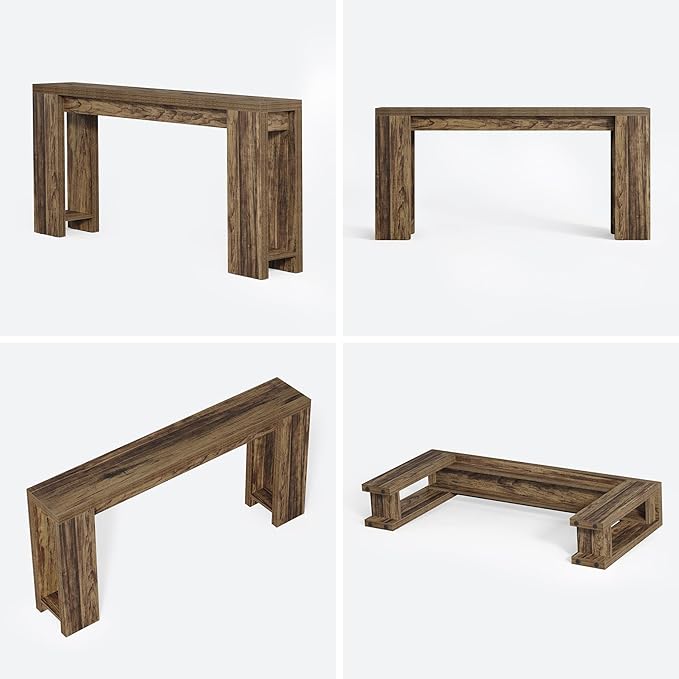 LITTLE TREE 70.9-Inch Long Entryway Table, Narrow Farmhouse Sofa Console Table - Image 10