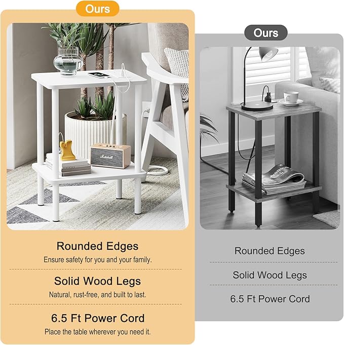Apicizon 2 Tier End Table, Small Side Table - Image 7