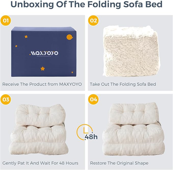 MAXYOYO Folding Sofa Bed, Convertible Sleeper Chair - Image 7