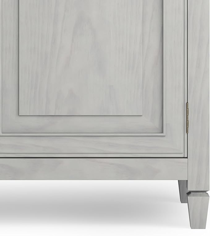 SIMPLIHOME Connaught 40-inch Wide Solid Wood Storage Cabinet in Fog Grey - Image 9