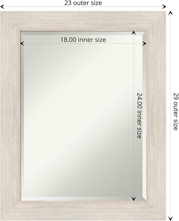 Amanti Art White Bathroom Mirror - Image 4