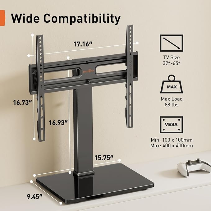 Perlegear Universal Swivel TV Stand - Image 3