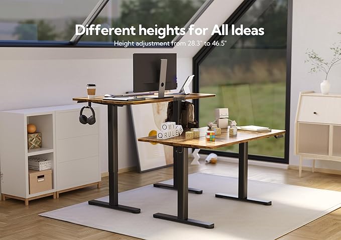 Claiks Electric Standing Desk, Adjustable Height Stand up Desk, 24x48 Inches - Image 4
