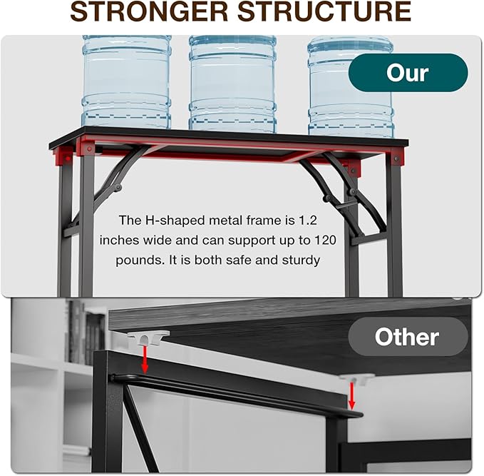 TEMI Small Computer Desk Folding Table - Image 6