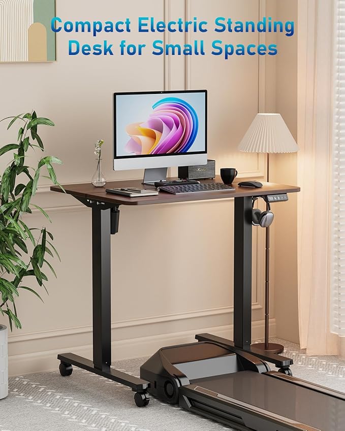 Small Height Adjustable Electric Standing Desk, 31.5" x 23.6" Sit Stand up Desk - Image 3