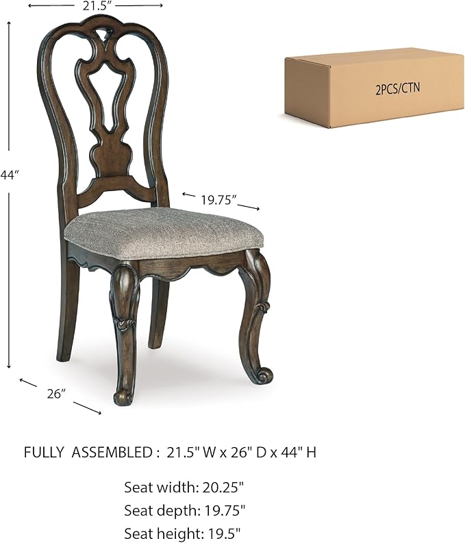 Signature Design by Ashley Maylee Classic Upholstered Armless Dining Chair - Image 3
