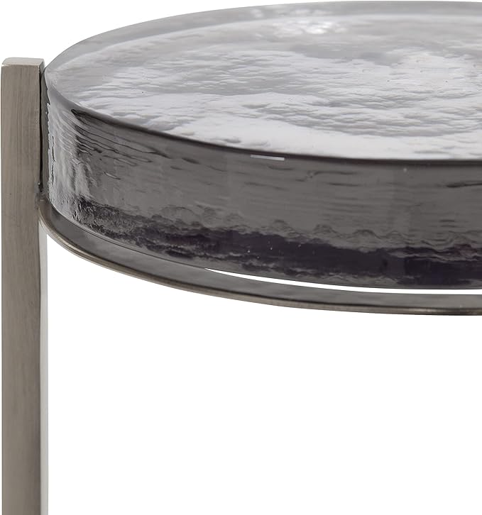 Kate and Laurel Aguilar Modern Drink Table, Detailed Glass Accent Table - Image 7