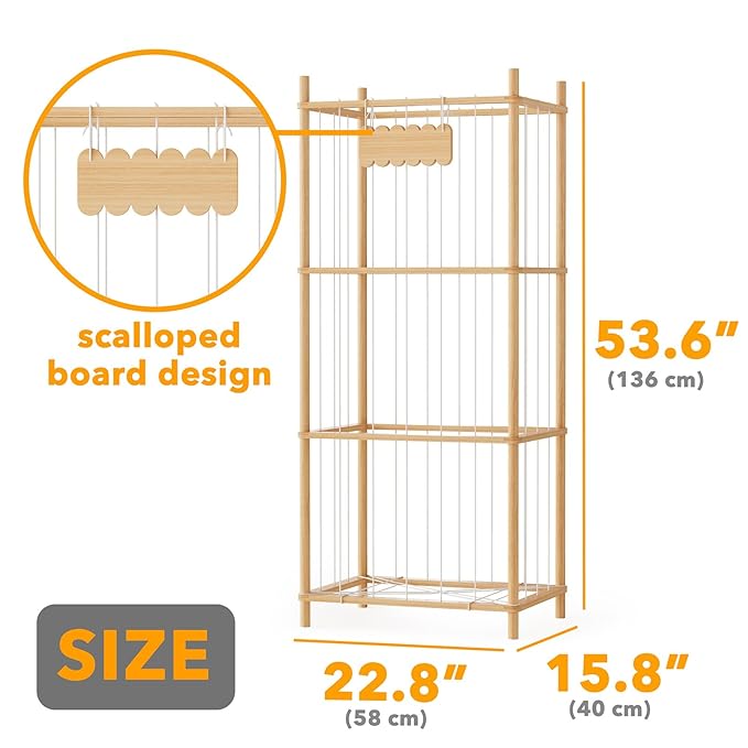 SpaceAid Stuffed Animal Storage Organizer, Wood Animals Zoo Toy Plushies - Image 4